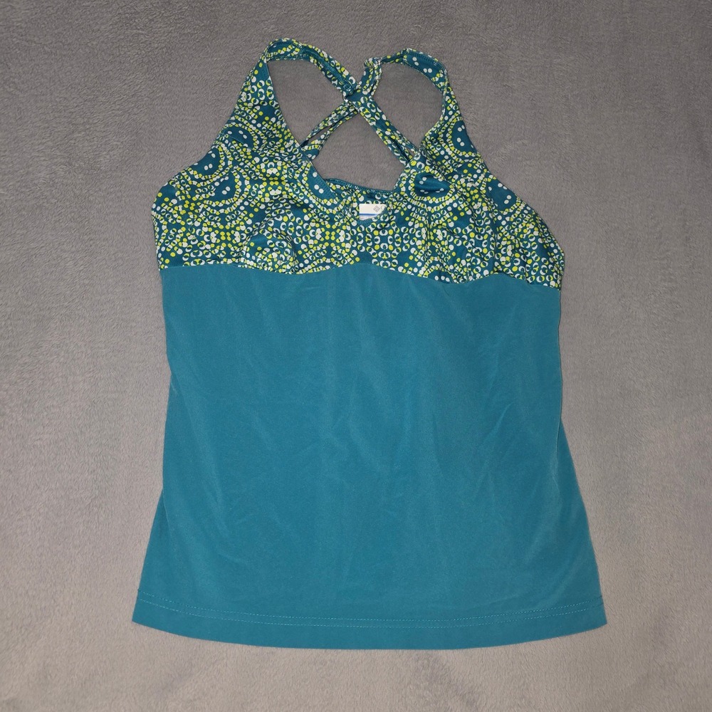 Columbia Sportswear Womens‎ Teal Blue Geometric Tankini Swim Top Large L/G
